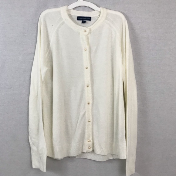 Karen Scott Sweaters - Karen Scott white cardigan